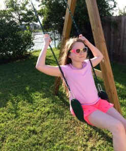 Swing-N-Slide Heavy Duty Green Swing Seat - 58" Vinyl Coated Chain Backyard Playground Swing for Replacement or Accessories 27 91nqEjxmRfL