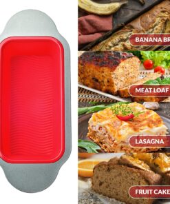 Boxiki Kitchen 9 x 5 Inch Non-Stick Silicone Bread Loaf Pan - Red, BPA Free, Dishwasher Safe Silicone Loaf Pan 23 91nqqtw5mNL