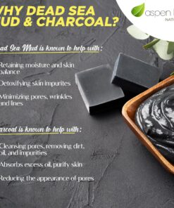 Aspen Kay Naturals Handmade Dead Sea Mud Soap Bar, Activated Charcoal & Pure Essential Oils, 4.5 oz Bar 1 Pack 23 91nvdM9kp9L