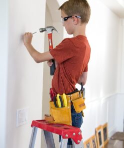 Childs Leather Tool Belt - Suede Leather Working Tool Pouch for Youth Dress Up and Costume. Waist Size 21"-30" 10 91o OVKPybL