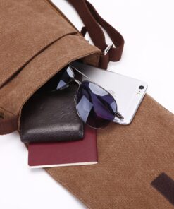 Berchirly Small Vintage Canvas Leather Messenger Crossbody Bag Pack Organizer Medium Coffee 14 91o3U2T8GmL