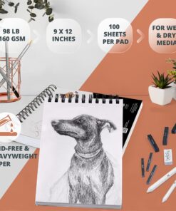 Bellofy Multimedia Sketchbook 100 Sheets | Mixed Media Paper for Drawing & Painting | Drawing Paper for Artists, Beginners & Kids | Sketchbook Mixed Media for Acrylic, Watercolor, Graphite & More 35 91o5 DzjGeL