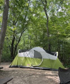 Coleman Montana Camping Tent, 6/8 Person Family Tent with Included Rainfly, Carry Bag, and Spacious Interior, Fits Multiple Queen Airbeds and Sets Up in 15 Minutes Green 8-Person 42 91o58M23vvL