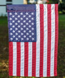 Alternative view of Evergreen American Flag 12x18 Double Sided | Patriotic House Flags For Outside | Small American Flag Garden Size | Embroidered Stars and Stripes | USA Residential or Commercial American Garden