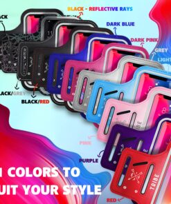 Alternative view of TRIBE Water Resistant Cell Phone Armband Case Running Holder for iPhone Pro Max Plus Mini SE (13/12/11/X/XS/XR/8/7/6/5) Galaxy S Ultra Plus Edge Note (21/20/10/9/8/7/6/5) Adjustable Strap & Key Pocket Dark Pink S: iPhone Mini/8/7/6/5/4/3/SE/Galaxy Mini