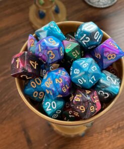 QMay DND Dice Set with 6 Pattern Dice Bag, 42 Pieces, 6 Sets Double - Colors Polyhedron Great for Dungeons and Dragons RPG MTG Table Games 6 sets-42pcs 41 91oKdTDdrjL