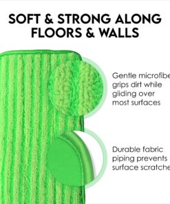 Microfiber Mop Pads 4 Pack - Reusable Washable Cloth Mop Head Replacements Best Thick Spray Wet Dust Dry Flat Velcro Attachment 18" Inch - Cleaning Refill Fits Bona, Bruce, Rubbermaid, Libman + More 1 30 91oQVn7uleL