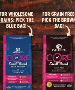 Wellness CORE Natural Grain-Free Small Breed Turkey & Chicken Dry Dog Food for Adult Dogs, High-Protein, USA-Made with Real Meat, 12-Pound Bag 12 Pound (Pack of 1) 22 91oRTLYraL