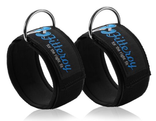 Fitteroy Heavy Duty Ankle Straps for Cable Machines Workout Equipment (Pair) Resistance Bands Attachment/Exercises, Strengthens and Tones Glutes and Hamstrings