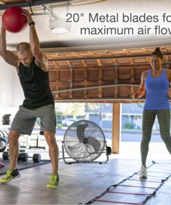 Lasko High Velocity Max Performance Floor Fan with Wall mount Option, 3 Powerful Speeds, Pivoting Fan Head for Home, Garage, Attic, 20", Black, 2265QM 26 91oe5Zcr8fS