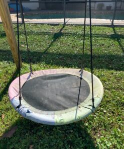 Sorbus 40" Saucer Swing for Kids - 220lbs Outdoor Swing Fun- Tree Glider Therapy Swing for Kids- Adjustable Ropes & Durable Swing Seat- Trampoline Net Swing for Swing Set,Backyard,Indoor/Outdoor,Gift 40 Inch 34 91oljMDhKL