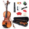 Vangoa 4/4 Violin Full Size Set Spruce Acoustic Violin Fiddle Beginner Kit for Adults Students Kids Teens with Hard Case, Rosin, Shoulder Rest, Bow, Strings, Note Stickers, Mute, Manual, Natural 24 91opEWfYuaL