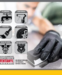 SAS Raven Powder Free Nitrile Disposable Gloves | 7 Mil - Lg | Latex Free, Chemical + Puncture Resistant, Textured Grip, Single Use | for Automotive, Industrial, Janitorial, MRO, Food Service 24 91orMzxg4BL