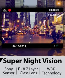 Rexing V1P Pro Dual 1080p Full HD Front and Rear 170° Wide Angle Wi-Fi Car Dash Cam with Built-in GPS Logger, Supercapacitor, 2.4" LCD Screen, G-Sensor, Loop Recording, Mobile App, Parking Monitor 18 91p dLvHAHL
