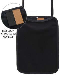 Neck Wallet Travel Pouch & Passport Holder - RFID Blocking plus 5 RFID Sleeves Deluxe Black Premium 21 91p57OISb2L 1