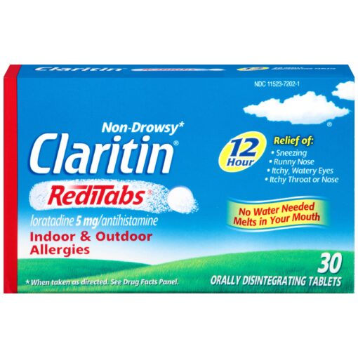 Claritin Non-Drowsy RediTabs Indoor & Outdoor Allergies 12 Hour Relief Tablets - 30 CT, 5mg. 30 Count (Pack of 1)