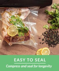 Nutri-Lock Vacuum Sealer Bags, Set of 2 8"x50' BPA-Free Rolls, Vac Seal for Sous Vide & Meal Prep, Commercial Grade Food Vac Bags 8"x50'(2-Roll) 24 91pBa4BlxlL