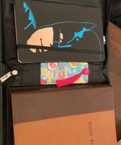 Christian Art Gifts Women's Fashion Bible Cover Serenity Prayer, Aqua/Black Faux Leather, Large 35 91pFM2i8BnL