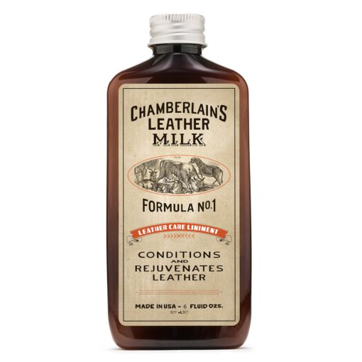 Leather Milk Conditioner and Cleaner for Furniture, Cars, Purses and Handbags. All-Natural, Non-Toxic Conditioner Made in the USA. Leather Care Liniment No. 1. 2 Sizes. Includes Premium Applicator Pad 6 OZ