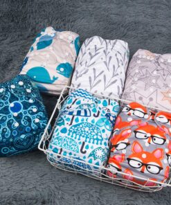 ALVABABY Baby Cloth Diapers 6 Pack with 12 Inserts One Size Adjustable Washable Reusable for Baby Girls and Boys 6DM26 04 Boy Color 26 36 91pP6t9nWNL