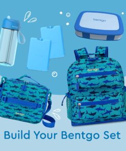 Bentgo® Kids Bento-Style 5-Compartment Lunch Box - Ideal Portion Sizes for Ages 3 to 7 - Leak-Proof, Drop-Proof, Dishwasher Safe, BPA-Free, & Made with Food-Safe Materials (Blue) Blue 22 91pYsm0tfGL