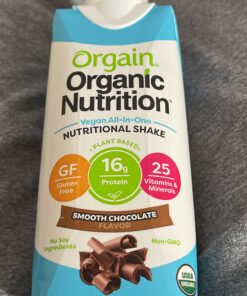 Orgain Organic Nutritional Vegan Protein Shake, Creamy Chocolate Fudge - 16g Plant Based Protein, Meal Replacement, 21 Vitamins & Minerals, Gluten & Soy Free, 11 Fl Oz (Pack of 12) Pack of 12 26 91pZUrp22QL