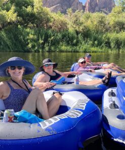 Intex River Run Connect 18 Gauge Vinyl Lounge Inflatable Floating Water Pool Tubes with 2 Cup Holders and Handles for Adults (4 Pack) 33 91payeKHNUL