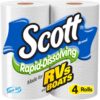 Scott Rapid-Dissolving Toilet Paper, Bath Tissue for RV & Boats , 4ct packs X 12= 48 rolls 4 Count (Pack of 12) 12 91pdMz1QFKL