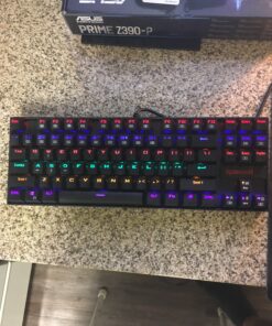 Redragon K552 Mechanical Gaming Keyboard 87 Key Rainbow LED Backlit Wired with Anti-Dust Proof Switches for Windows PC (Black Keyboard, Red Switches) 87 Key Red Switch Black 52 91pflmeRtHL