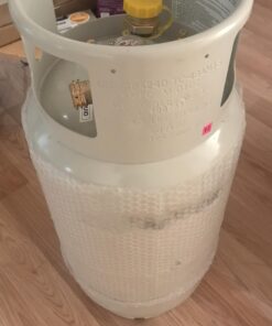 Flame King YSN335 33.5 Pound Steel Forklift Propane Tank Cylinder with Gauge TC and DOT Compliant, White 15 91prDwk2L8L