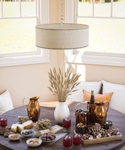 Kenroy Home Casual 3 Light Pendant ,20 Inch Height, 22 Inch Diameter with Brushed Steel Finish Modern 17 91pxnb3vd7L