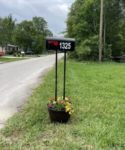 Gibraltar Mailboxes Decorative Medium Capacity Galvanized Steel Black, Mailbox & Post Combo, T11KIT0B, 1-(Pack) 27 91pxqMf4sCL