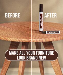 RamPro Furniture Markers Touch up, 12 Piece Furniture and Wood Floor Markers and Crayons Repair Kit - 6 Felt Tip Wood Markers, 6 Wax Crayons in Black, Maple, Oak, Cherry, Walnut and Mahogany Set of 12 32 91q Fjpk5kL