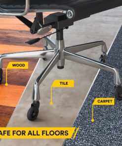 Office Chair Wheels Replacement Set of 5 - NO MORE CHAIR MATS - Office Chair Casters for HARDWOOD FLOORS - Smooth Rolling, Soft Rubber Desk Chair Wheels, Rollerblade Style Computer Chair Caster Wheels 24 91q TMTQIGL