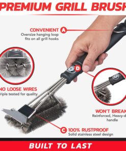 Grill Brush - Grill Cleaner Brush Grill Accessories for Outdoor Grill - Safe BBQ Brush for Grill Cleaning - Heavy Duty 17" Grill Brushes Grill Brush with Scraper 29 91q4L7FdtnL