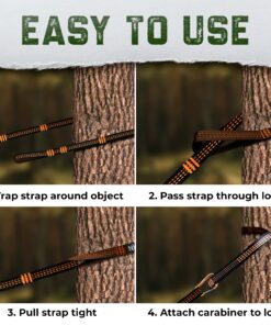 Nature's Hangout XL Hammock Straps - 10 feet (20 ft, 32 Loops Total). Longest, Strongest & Most Versatile. Quick Easy Setup for All Hammocks. Lightweight & Tree Friendly. No Stretch Polyester Black 29 91qCxNWxOtL 1