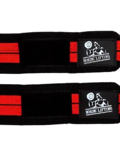 Nordic Lifting Wrist Wraps (2 Pairs/4 Wraps) 14" for Weightlifting | Cross Training | Powerlifting - for Women & Men - Improve Hand Strength & Support During Weight Lifting 1 Year Warranty Black/Red & Black/Orange 26 91qE5m1LZL 2