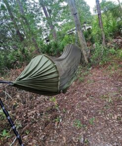 G4Free Large Camping Hammock with Mosquito Net 2 Person Pop-up Parachute Lightweight Hanging Hammocks Tree Straps Swing Hammock Bed for Outdoor Backpacking Backyard Hiking Army Green 28 91qK06 TZRL