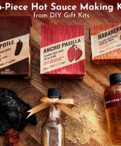 Alternative view of DIY Gift Kits Hot Sauce Making Kit, 26 Piece Set, Gourmet Spicy Gift Set For Men, Featuring 5th Generation Heirloom Peppers & Spice Blends, Natural & GMO Free, Recipe Book, Storing Bottles Standard