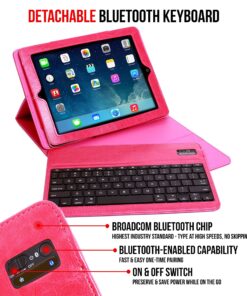 Alpatronix iPad Case with Keyboard, 9.7 inch KX130 Leather iPad Cover w/Detachable Wireless Bluetooth Keyboard Compatible w/Apple iPad 6 (2018), iPad 5 (2017), iPad Pro 9.7 & iPad Air 2/1 – Pink iPad 6/5, iPad Pro 9.7", iPad Air 2/1 (9.7-inch) 16 91qPvuCVwoL
