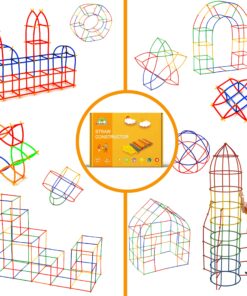 RAINBOW TOYFROG Building Straws and Connectors - STEM Blocks Construction Toys for Boys & Girls - 300 Pcs Straw Building Set - Engineering Connector Blocks for Kids 24 91qey5c3AWL 4