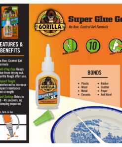 Gorilla Super Glue Gel XL, 25 Gram, Clear, (Pack of 1) 1 - Pack 27 91qfvbfCUL
