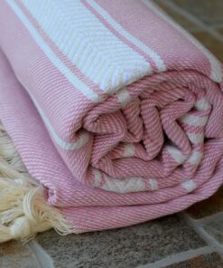 Dandelion - Basic Pattern - Naturally-Dyed Cotton Turkish Towel Peshtemal - 71x39 Inches - Sugar Pink 11 91qjwbDyHtL