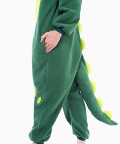 Spooktacular Creations Unisex Adult Dinosaur jumpsuit Pajamas Plush Dinosaur Suit Cute Green Themed Party Halloween Small 13 91qodQHX6HL