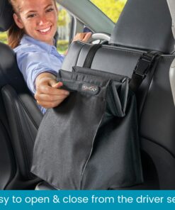 Alternative view of High Road TrashStash Hanging Car Garbage Bag with Push-Close Lid and Waterproof Bin for Car, SUV and Truck Seat Backs - Holds 3 Gallons of Car Trash (Black) Black