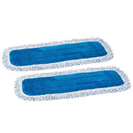 Zflow 18-Inch Microfiber Dust Mop Washable Pads, Blue (2 Pack)