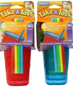 Alternative view of The First Years Take & Toss Straw Cups,10 Ounce, 8 Spill Proof Cups - Great for On The Go