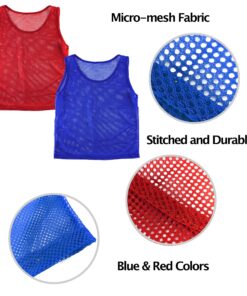 Super Z Outlet 12 Pinnies Scrimmage Vests Team Practice Jersey for Child Youth Teen Lightweight One Size Red/Blue 17 91rPa4nsLjL