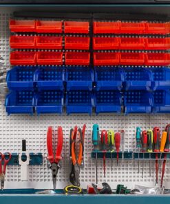 Wall-Mounted Garage Storage Bins - 30 Compartments for Garage Organization, Craft Supply Storage, Tool Box Organizer Unit by Stalwart (Red/Blue) 26 91rUS1XyvL