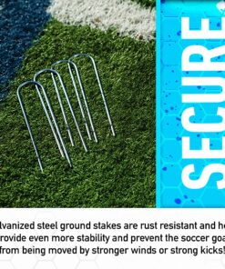 Franklin Sports Competition Soccer Goals - Backyard Portable Steel Soccer Goals - Adult + Youth Soccer Goal with Net + Ground Stakes Included - Multiple Sizes + Colors Non-Folding 12' x 6' Silver 24 91rV1Ab1FQL